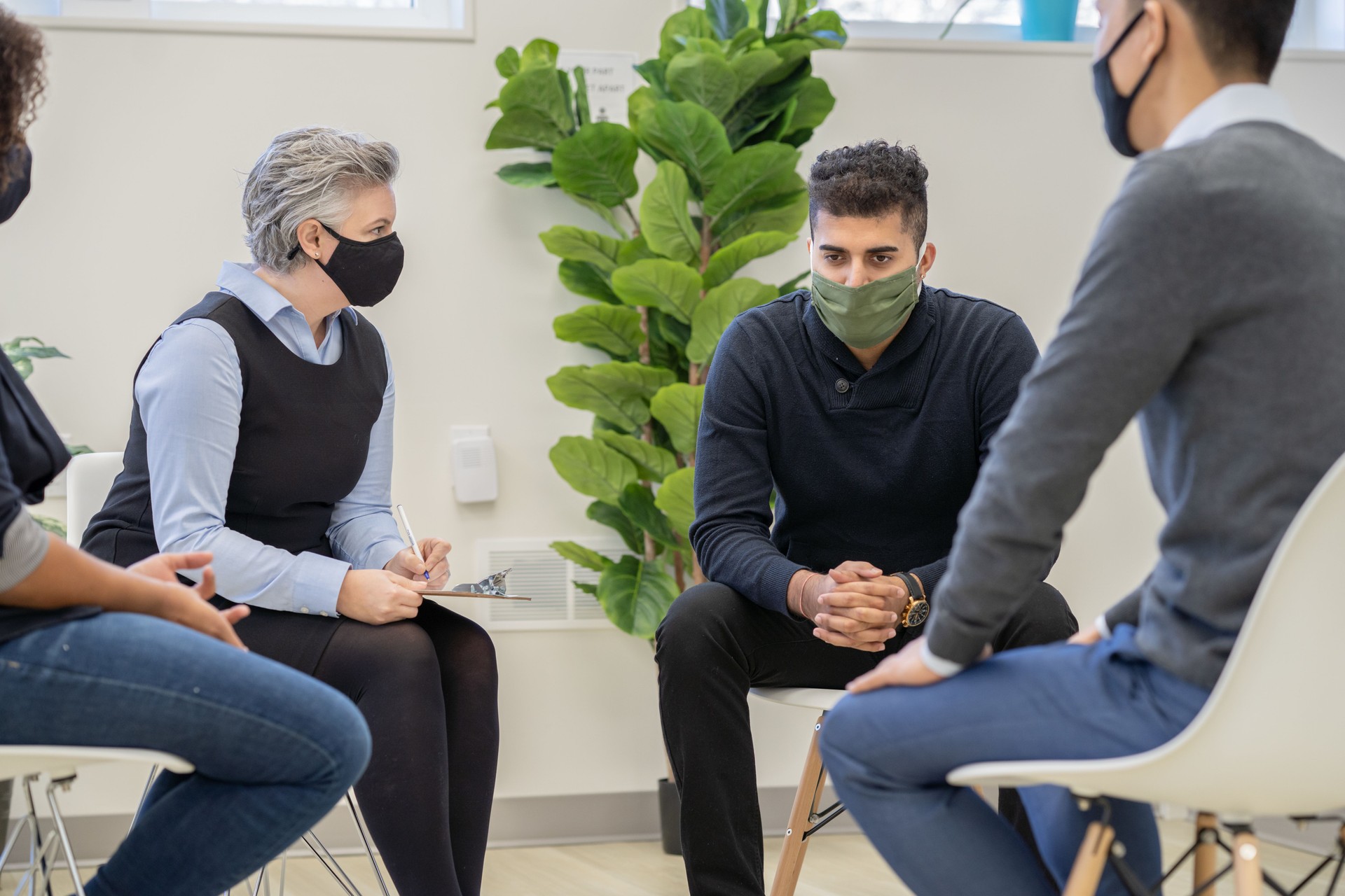 Multi Ethnic Group Therapy Stock Foto